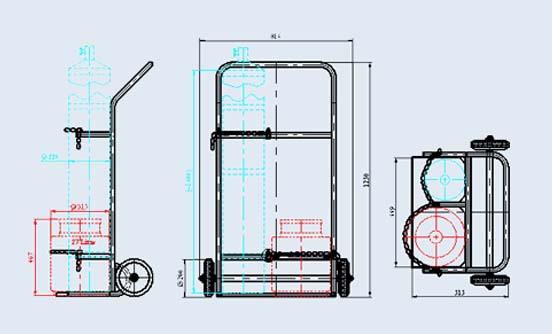 HAND TROLLEY FOR TWO GAS BOTTLES
