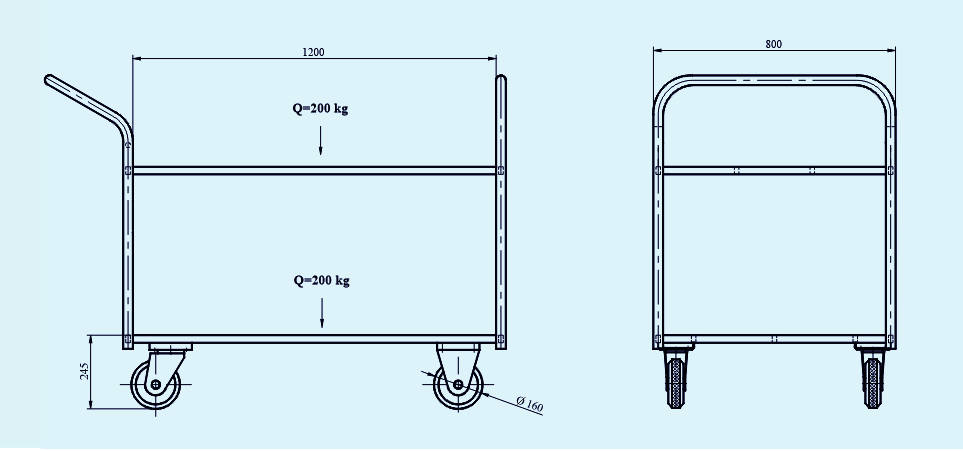 TWO-SHELF TROLLEY