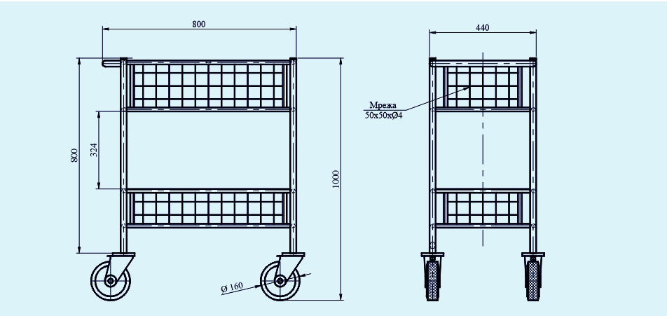 ТРАНСПОРТНА РАФТОВА КОЛИЧКА